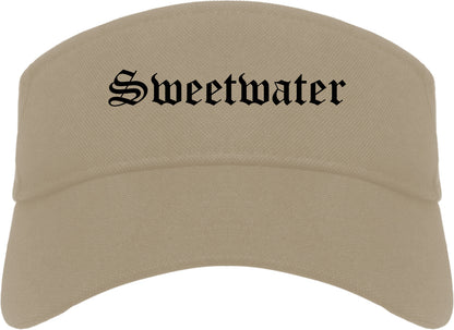 Sweetwater Florida FL Old English Mens Visor Cap Hat Khaki