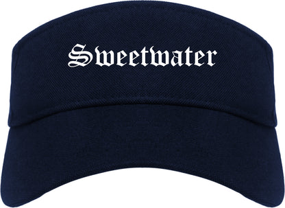 Sweetwater Florida FL Old English Mens Visor Cap Hat Navy Blue