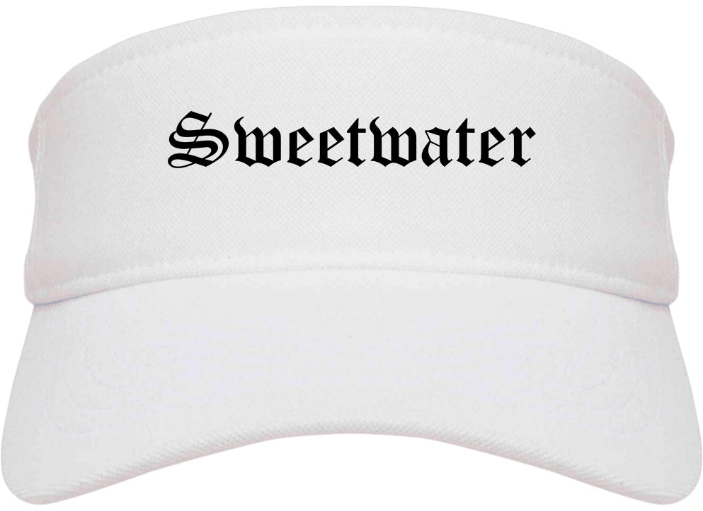 Sweetwater Florida FL Old English Mens Visor Cap Hat White