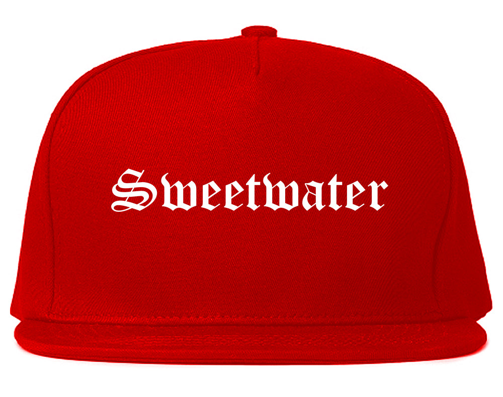 Sweetwater Texas TX Old English Mens Snapback Hat Red