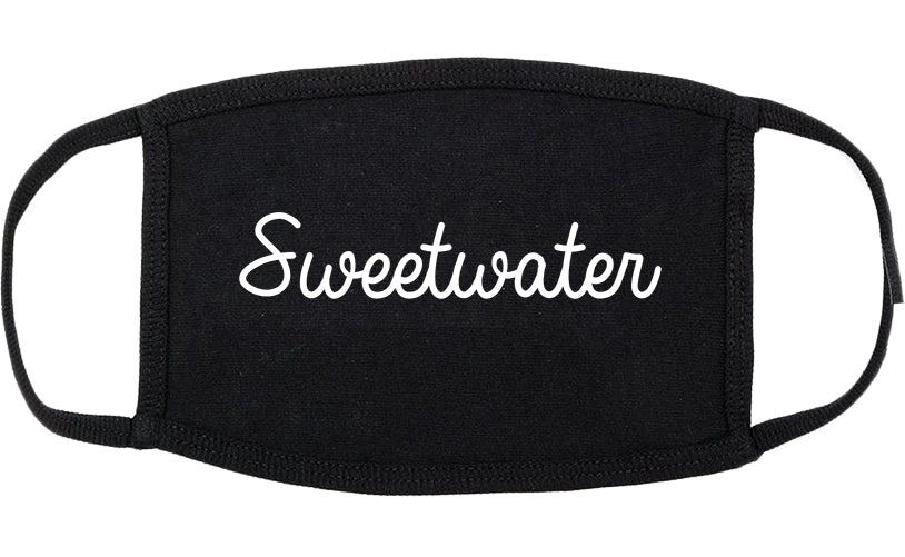 Sweetwater Texas TX Script Cotton Face Mask Black