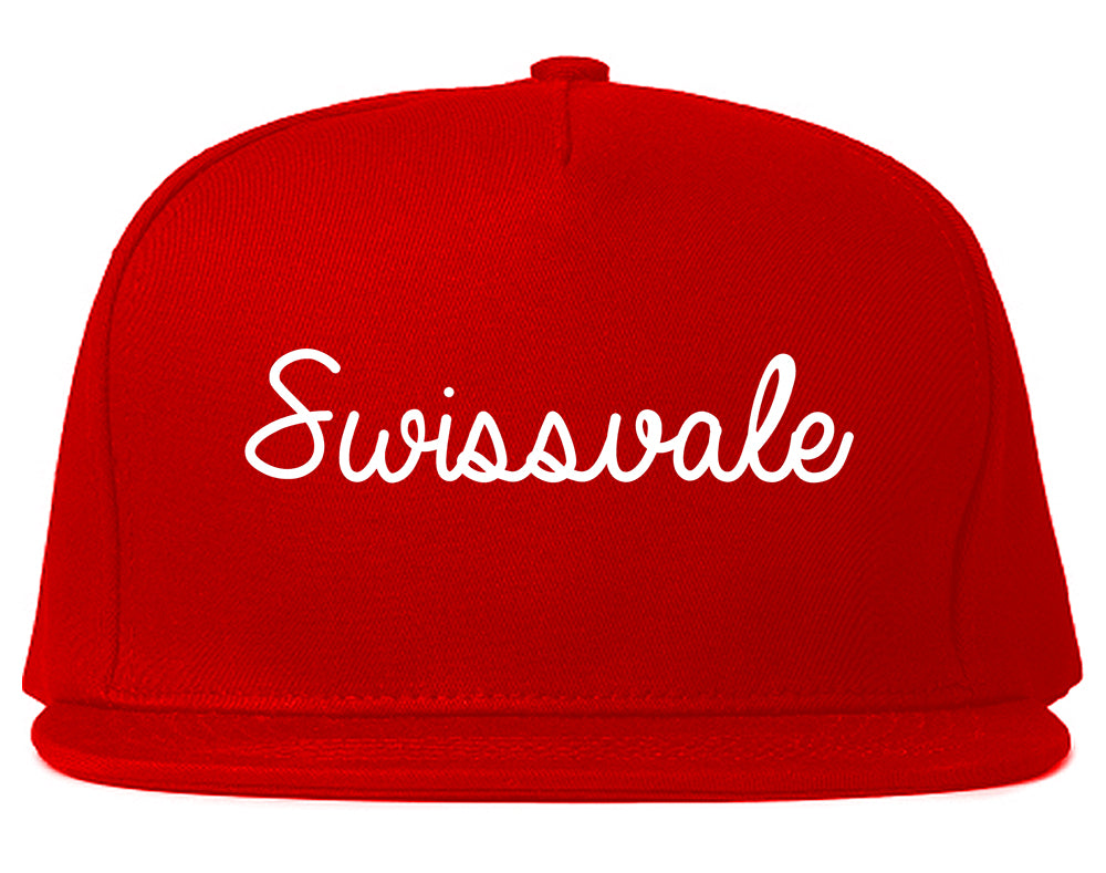 Swissvale Pennsylvania PA Script Mens Snapback Hat Red