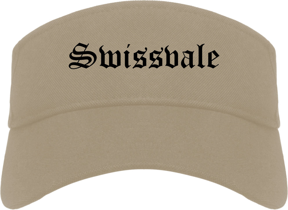 Swissvale Pennsylvania PA Old English Mens Visor Cap Hat Khaki
