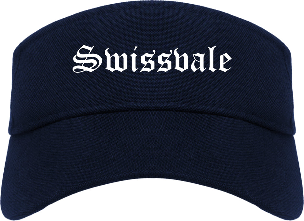 Swissvale Pennsylvania PA Old English Mens Visor Cap Hat Navy Blue