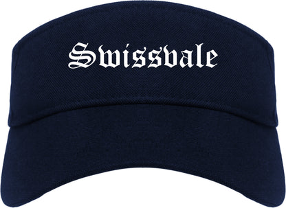 Swissvale Pennsylvania PA Old English Mens Visor Cap Hat Navy Blue