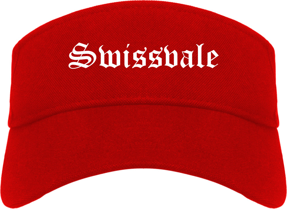 Swissvale Pennsylvania PA Old English Mens Visor Cap Hat Red