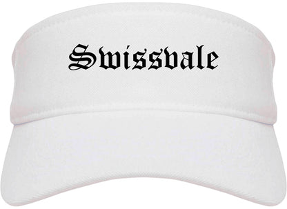 Swissvale Pennsylvania PA Old English Mens Visor Cap Hat White