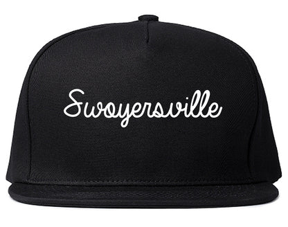 Swoyersville Pennsylvania PA Script Mens Snapback Hat Black
