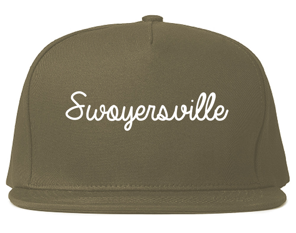 Swoyersville Pennsylvania PA Script Mens Snapback Hat Grey