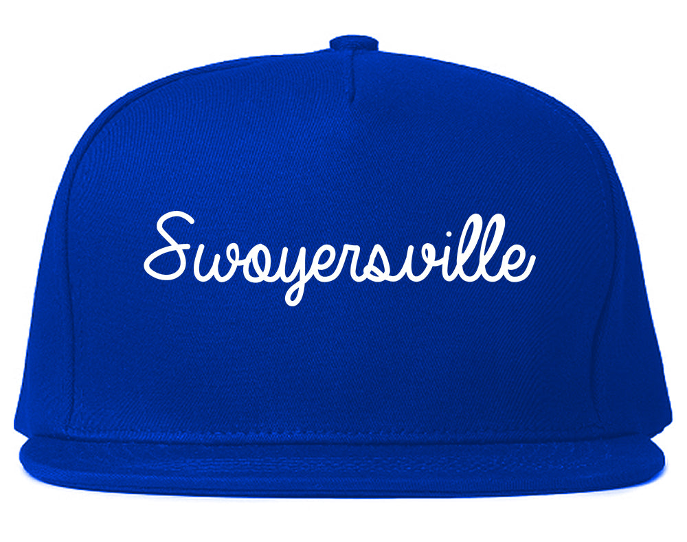 Swoyersville Pennsylvania PA Script Mens Snapback Hat Royal Blue