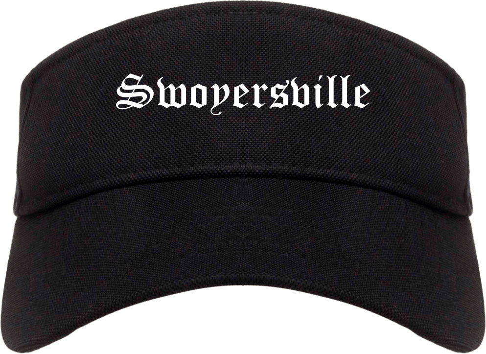 Swoyersville Pennsylvania PA Old English Mens Visor Cap Hat Black