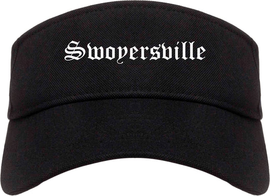 Swoyersville Pennsylvania PA Old English Mens Visor Cap Hat Black