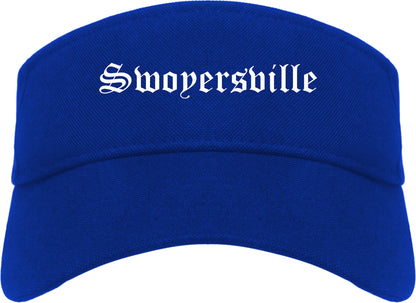 Swoyersville Pennsylvania PA Old English Mens Visor Cap Hat Royal Blue