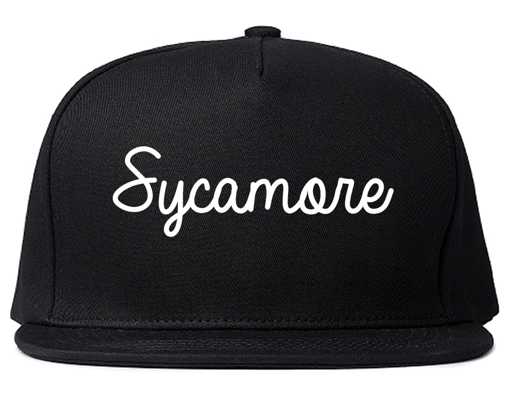 Sycamore Illinois IL Script Mens Snapback Hat Black