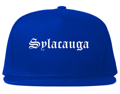 Sylacauga Alabama AL Old English Mens Snapback Hat Royal Blue