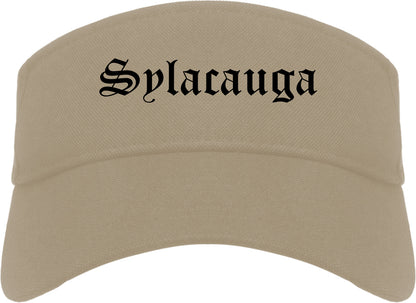 Sylacauga Alabama AL Old English Mens Visor Cap Hat Khaki