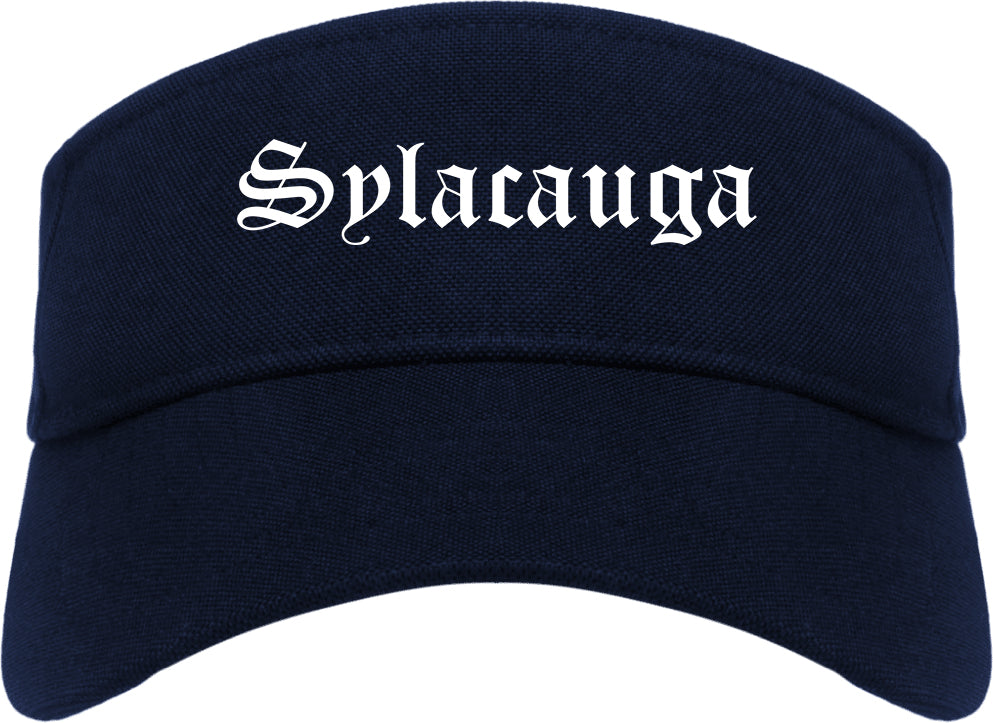 Sylacauga Alabama AL Old English Mens Visor Cap Hat Navy Blue