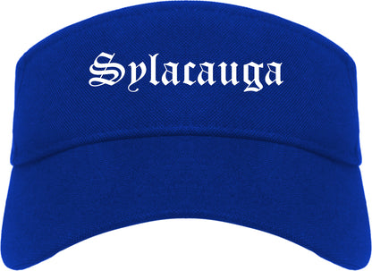 Sylacauga Alabama AL Old English Mens Visor Cap Hat Royal Blue
