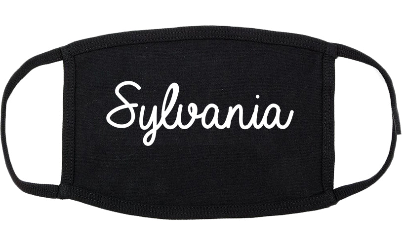 Sylvania Ohio OH Script Cotton Face Mask Black