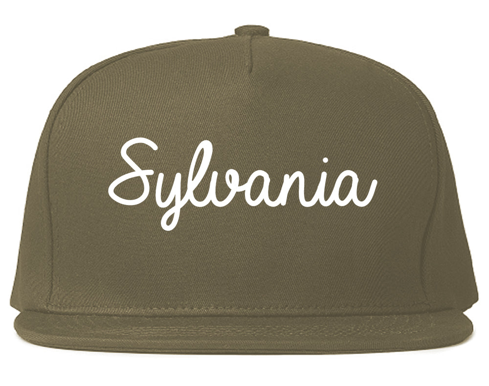 Sylvania Ohio OH Script Mens Snapback Hat Grey
