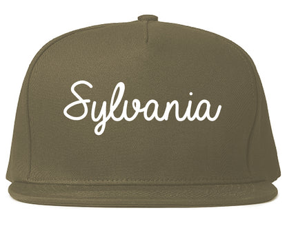 Sylvania Ohio OH Script Mens Snapback Hat Grey