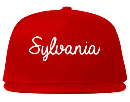 Sylvania Ohio OH Script Mens Snapback Hat Red
