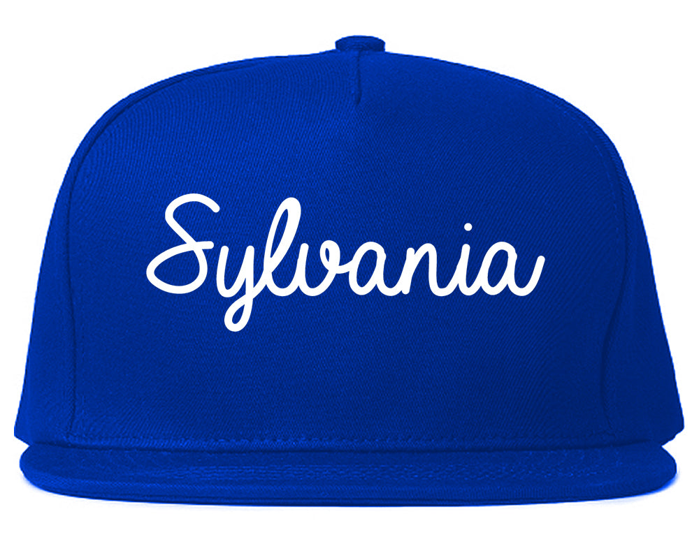 Sylvania Ohio OH Script Mens Snapback Hat Royal Blue