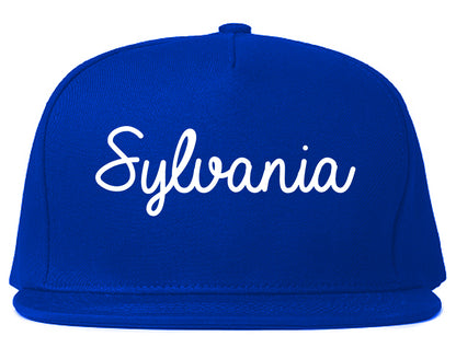 Sylvania Ohio OH Script Mens Snapback Hat Royal Blue