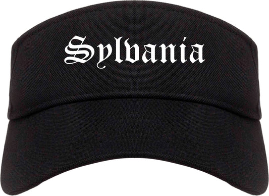 Sylvania Ohio OH Old English Mens Visor Cap Hat Black