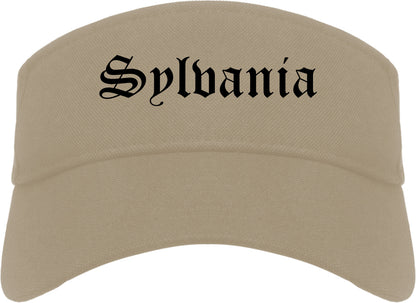 Sylvania Ohio OH Old English Mens Visor Cap Hat Khaki
