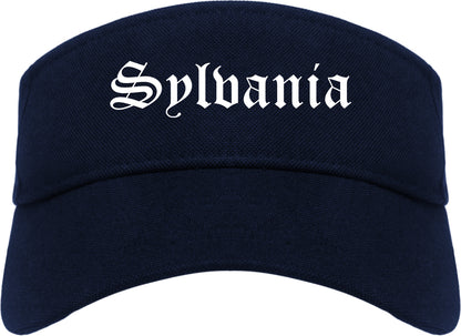 Sylvania Ohio OH Old English Mens Visor Cap Hat Navy Blue