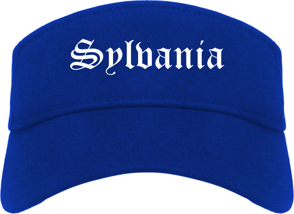 Sylvania Ohio OH Old English Mens Visor Cap Hat Royal Blue