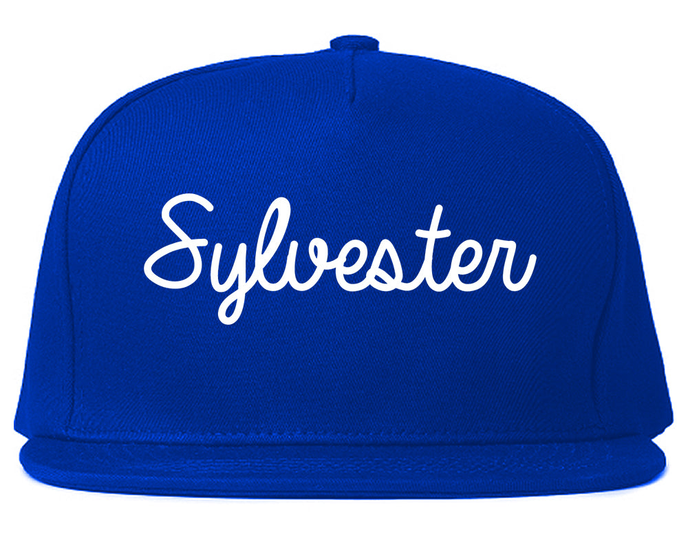 Sylvester Georgia GA Script Mens Snapback Hat Royal Blue