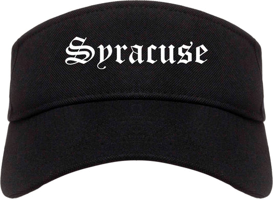 Syracuse New York NY Old English Mens Visor Cap Hat Black
