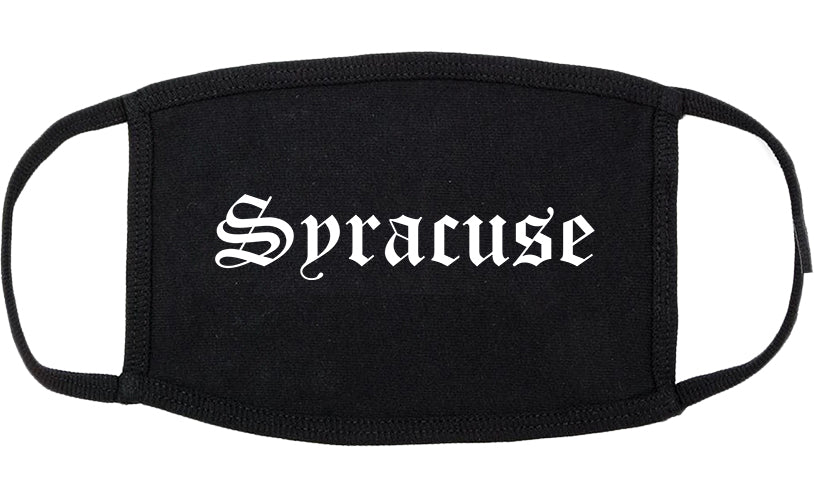 Syracuse Utah UT Old English Cotton Face Mask Black