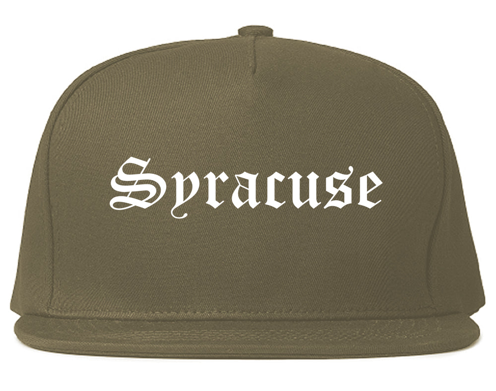 Syracuse Utah UT Old English Mens Snapback Hat Grey