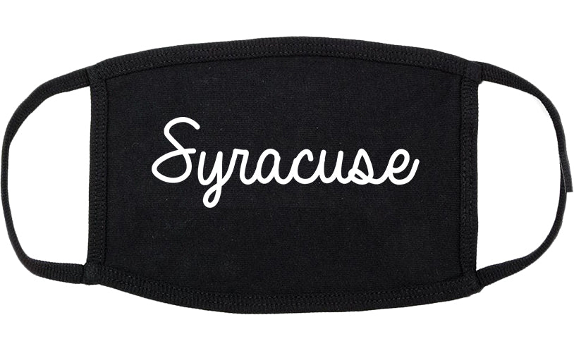 Syracuse Utah UT Script Cotton Face Mask Black