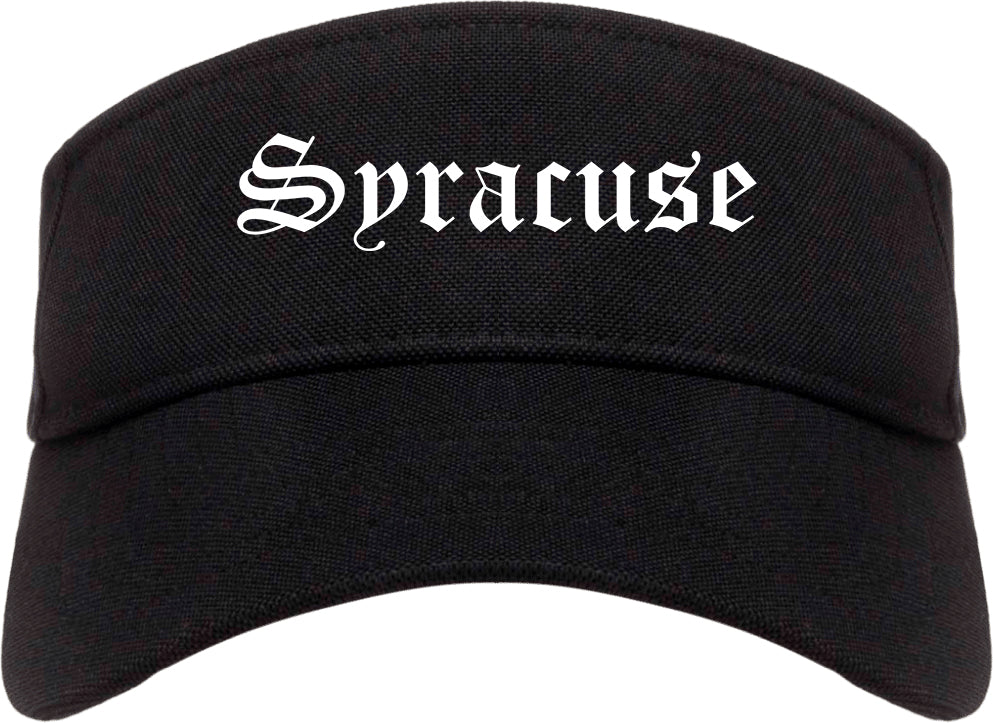 Syracuse Utah UT Old English Mens Visor Cap Hat Black