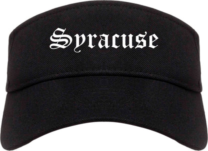 Syracuse Utah UT Old English Mens Visor Cap Hat Black