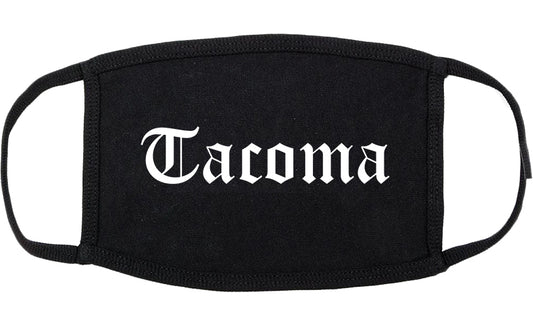 Tacoma Washington WA Old English Cotton Face Mask Black