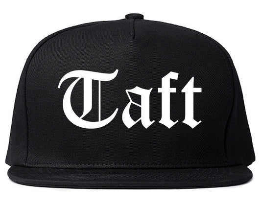 Taft California CA Old English Mens Snapback Hat Black