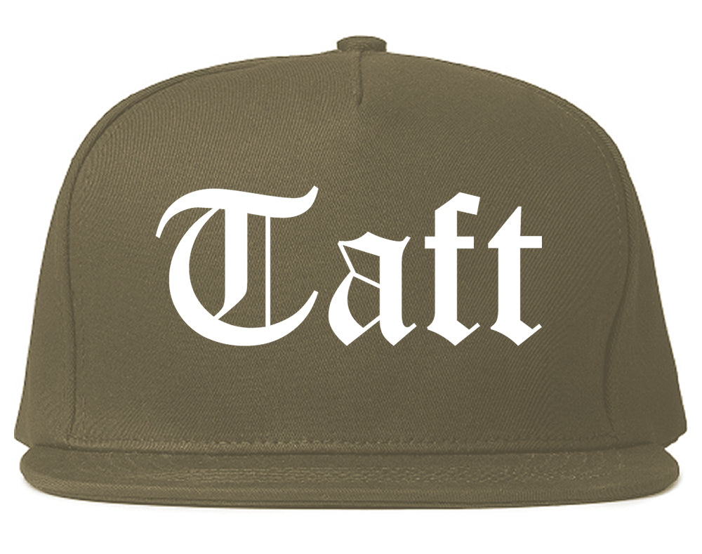 Taft California CA Old English Mens Snapback Hat Grey