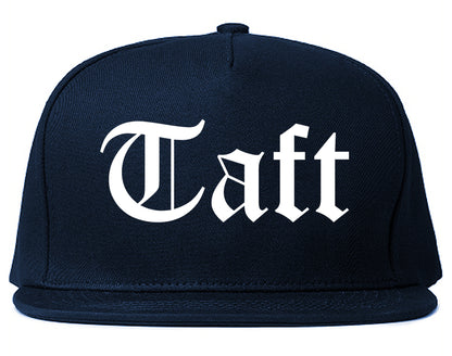 Taft California CA Old English Mens Snapback Hat Navy Blue