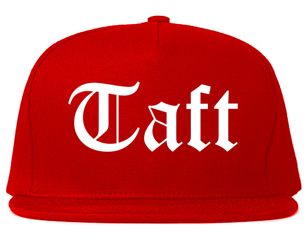 Taft California CA Old English Mens Snapback Hat Red