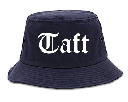 Taft California CA Old English Mens Bucket Hat Navy Blue