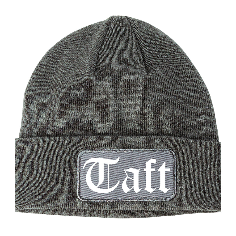 Taft California CA Old English Mens Knit Beanie Hat Cap Grey