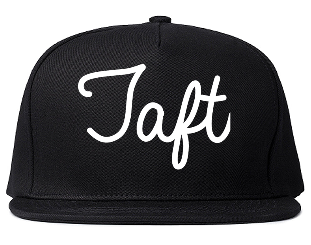 Taft California CA Script Mens Snapback Hat Black