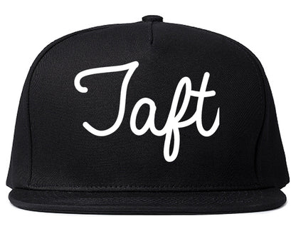 Taft California CA Script Mens Snapback Hat Black