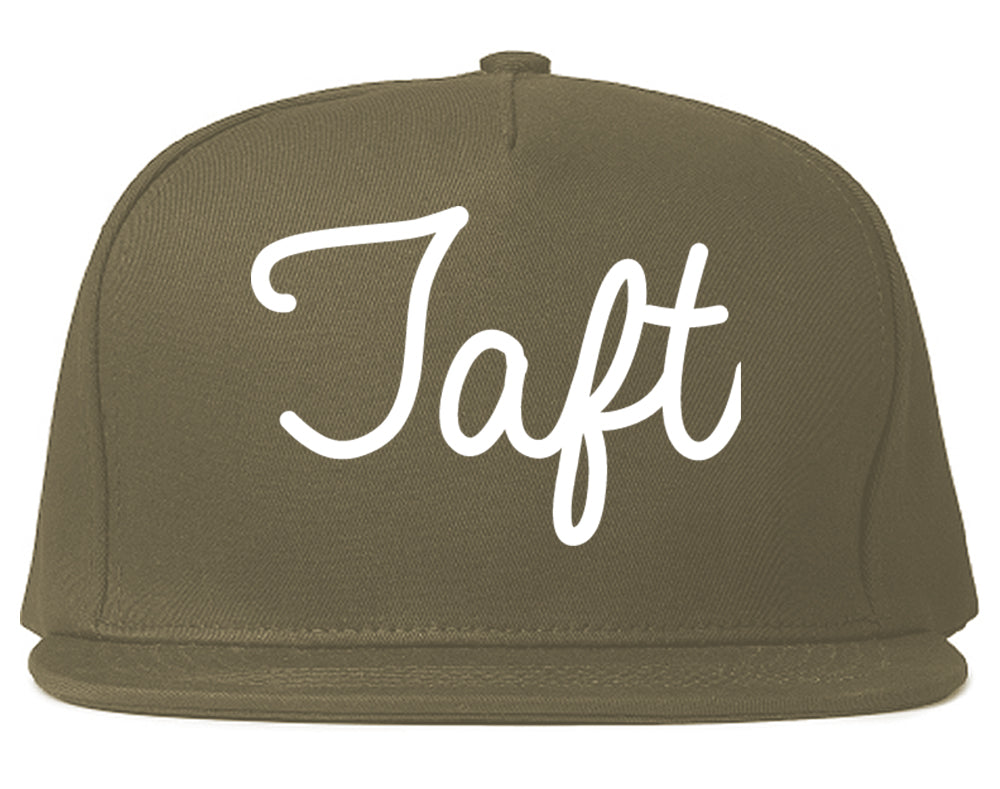 Taft California CA Script Mens Snapback Hat Grey
