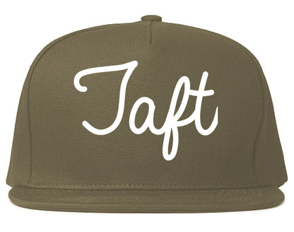 Taft California CA Script Mens Snapback Hat Grey